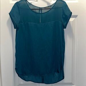 Stradivarius - Emerald Green Sheer Women's Top Size S